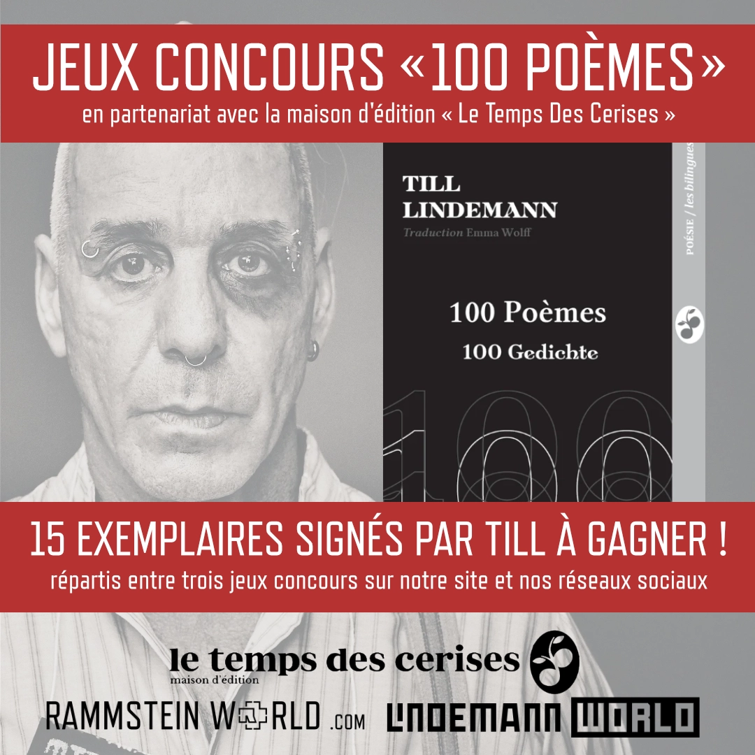 Jeu concours Till Lindemann 100 Poèmes